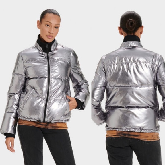 NEW reduced UGG Silver Water repellent Puffer jacket, size S, XS - Picture 4 of 17